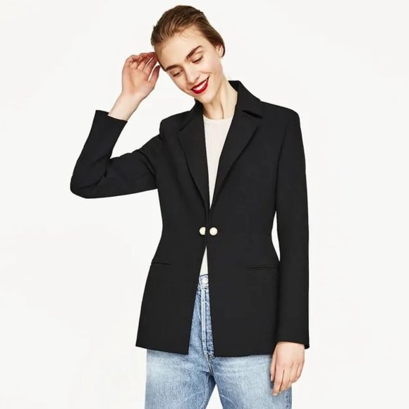Zara Jackets & Blazers - Zara Tailored Jacket Blazer with Pearl Buttons